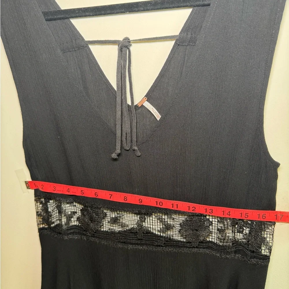 Free People Black Dress w Waist Cut Out Pattern - Medium - Picture 15 of 16